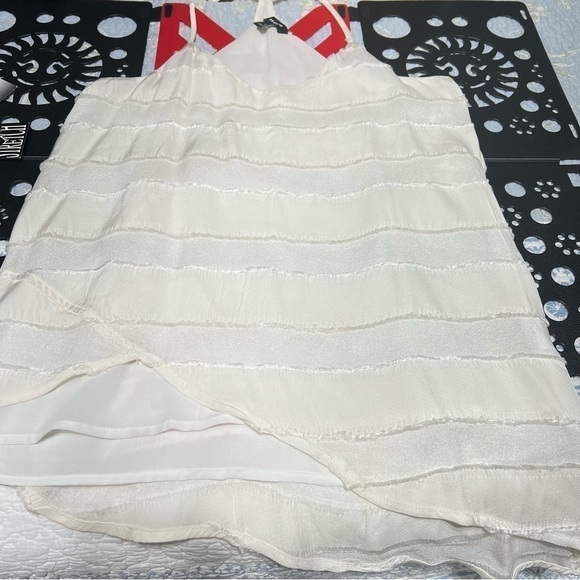 TROUVE Ivory Boho Tiered Fringe Flowy Tank Top, Size X-Small - #242 - Picture 6 of 14